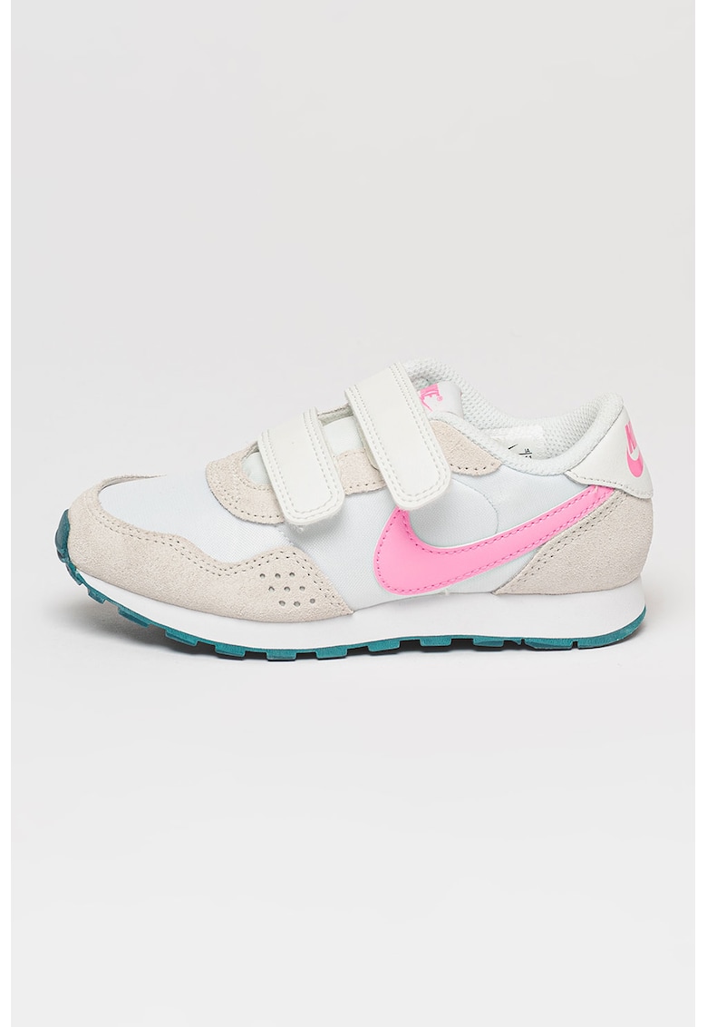 Pantofi sport de piele si plasa cu velcro MD Valiant - Alb/Gri deschis