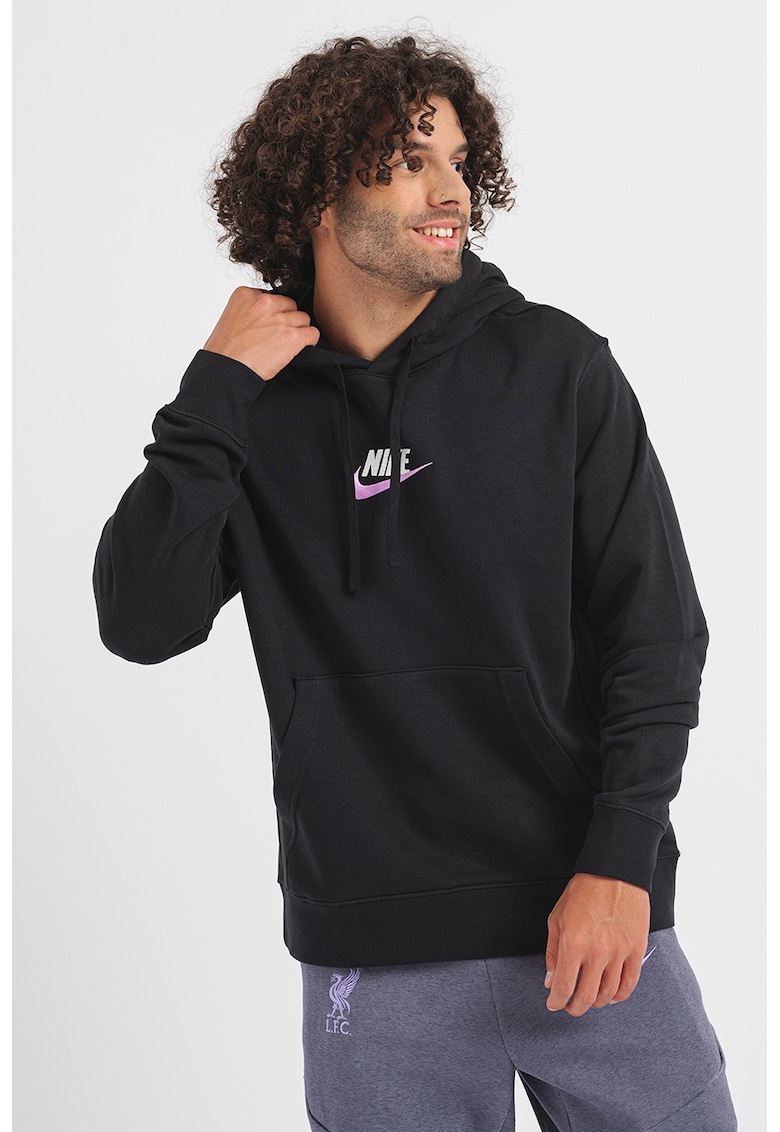 Hanorac relaxed fit cu buzunar kangaroo - Negru