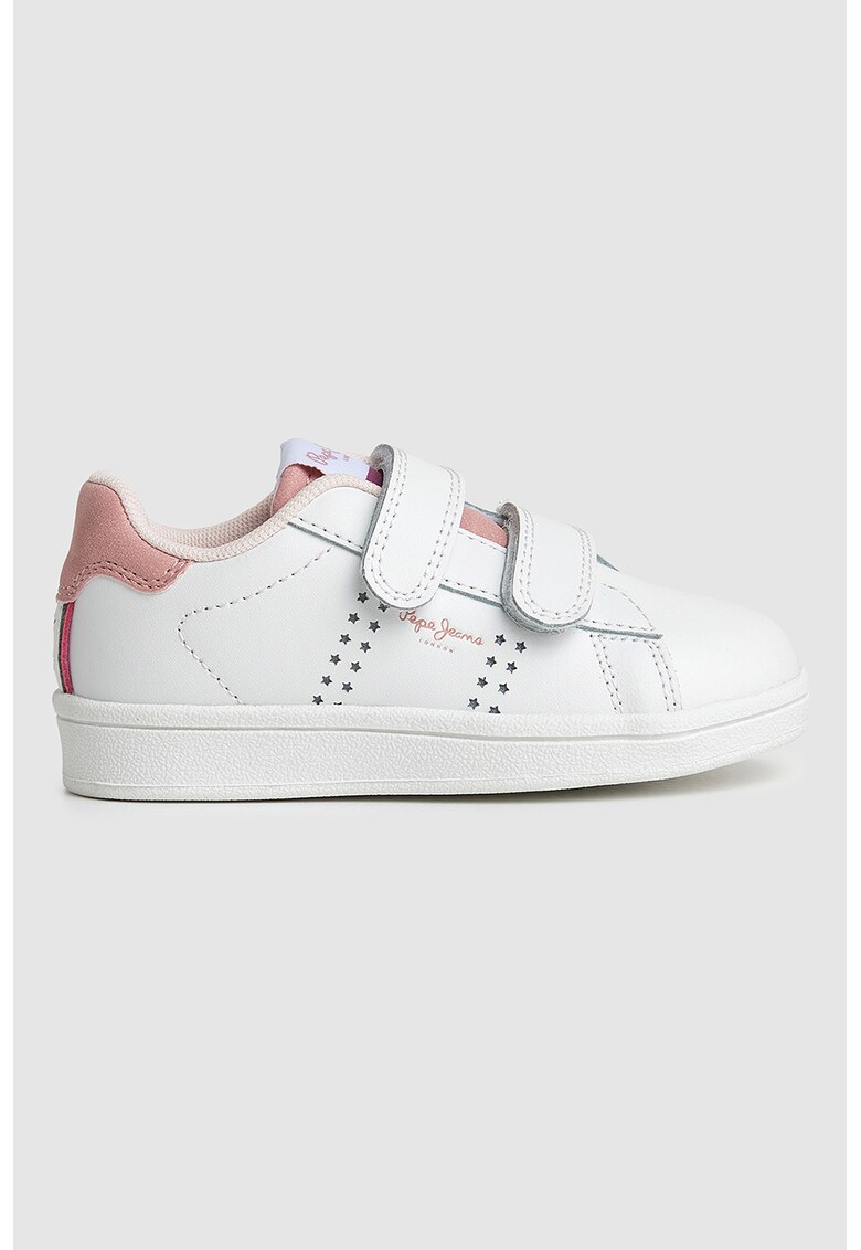 Pantofi sport de piele cu velcro si garnituri sintetice
