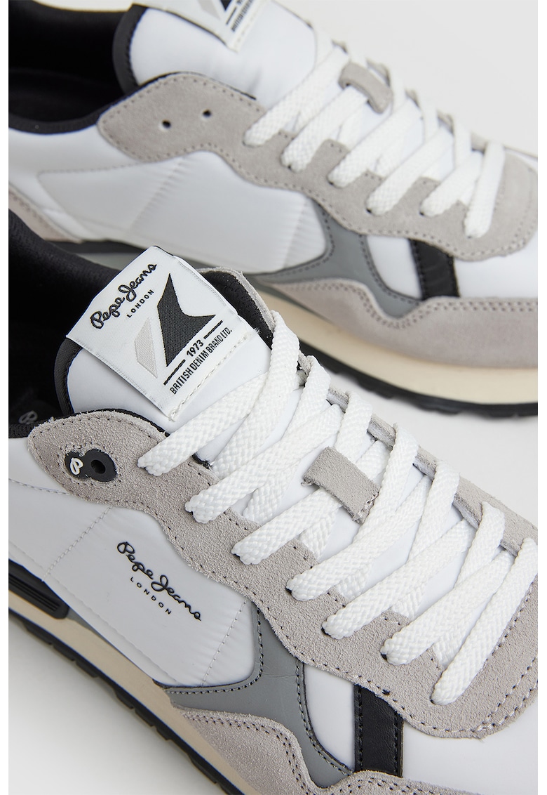 Pantofi sport de material textil si piele intoarsa