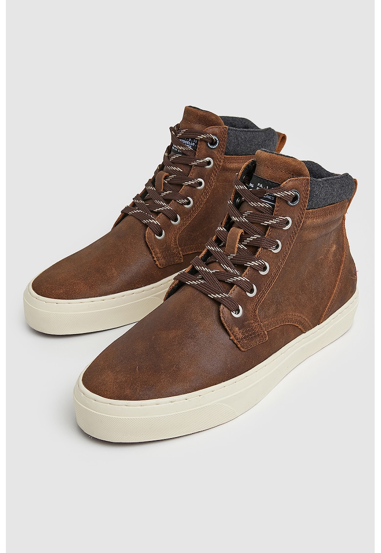 Pantofi sport inalti de piele intoarsa