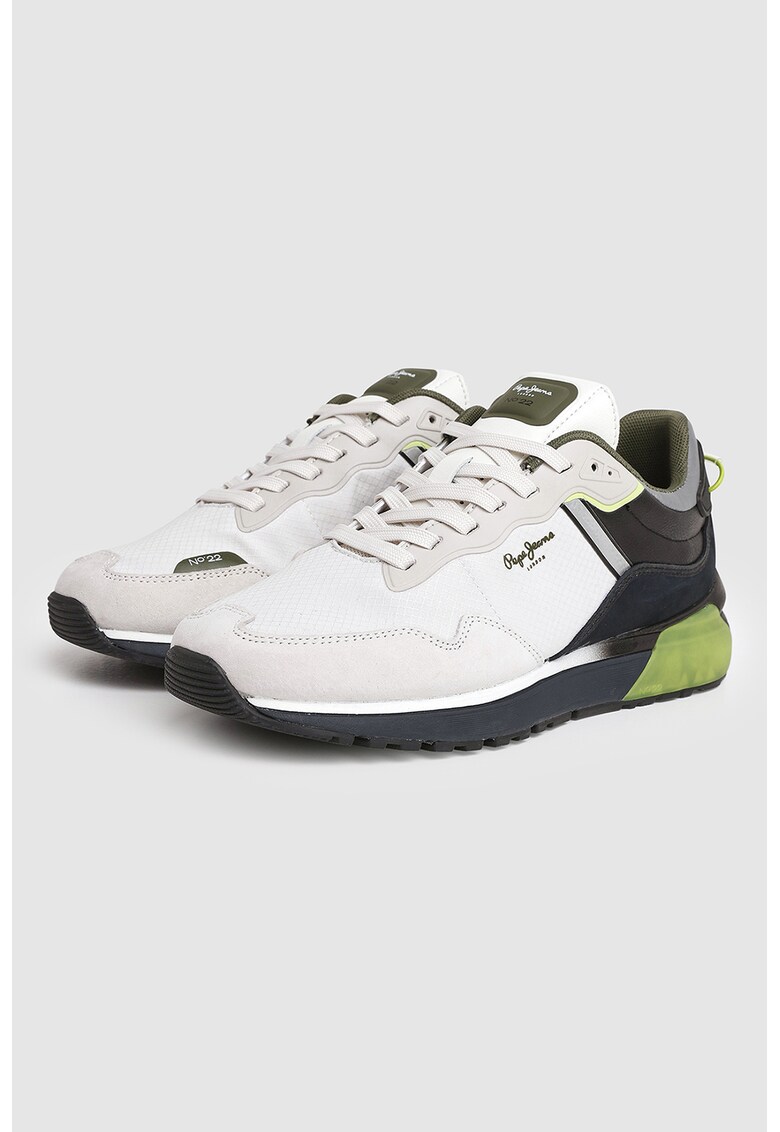 Pantofi sport cu detalii de piele si piele intoarsa