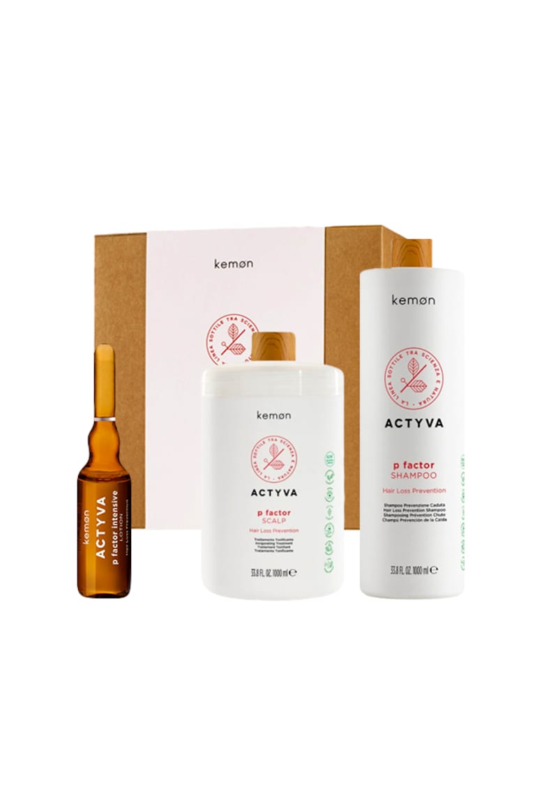 Set anti-caderea parului  Actyva P Factor - Sampon 1000 ml - Tratament 1000 ml - Lotiune 12 x 6 ml