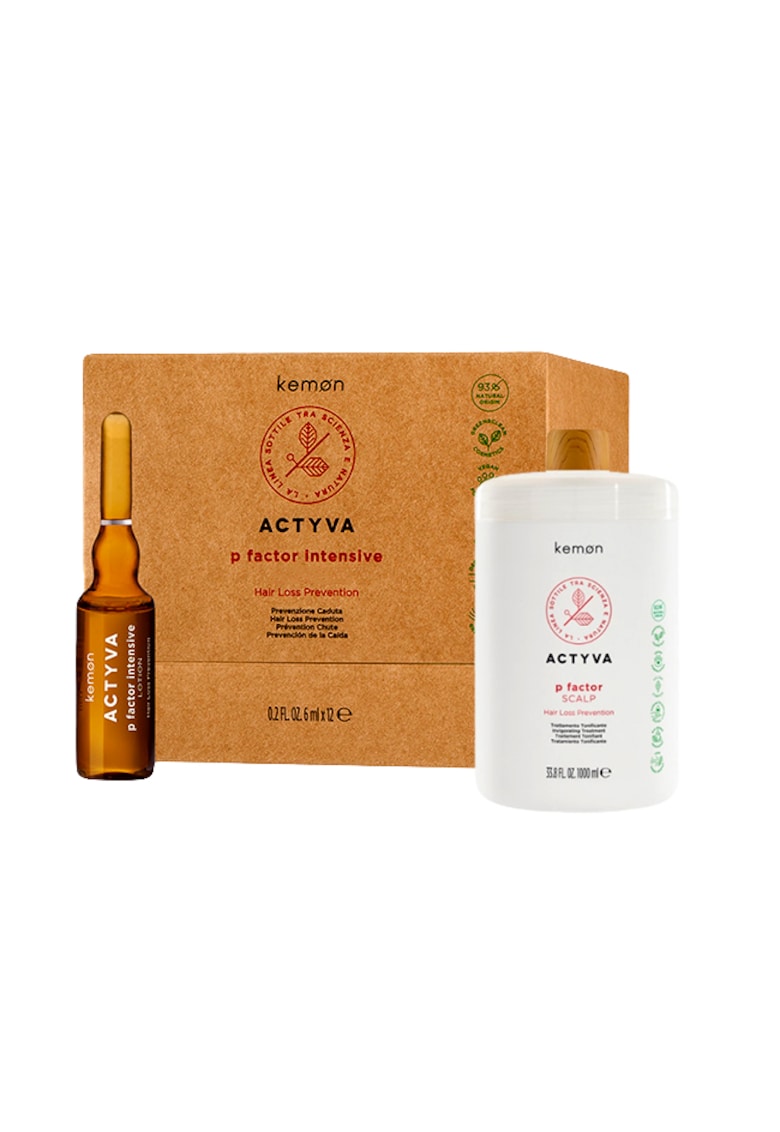 Set anti-caderea parului  Actyva P Factor - Tratament 1000 ml - Lotiune 12 x 6 ml
