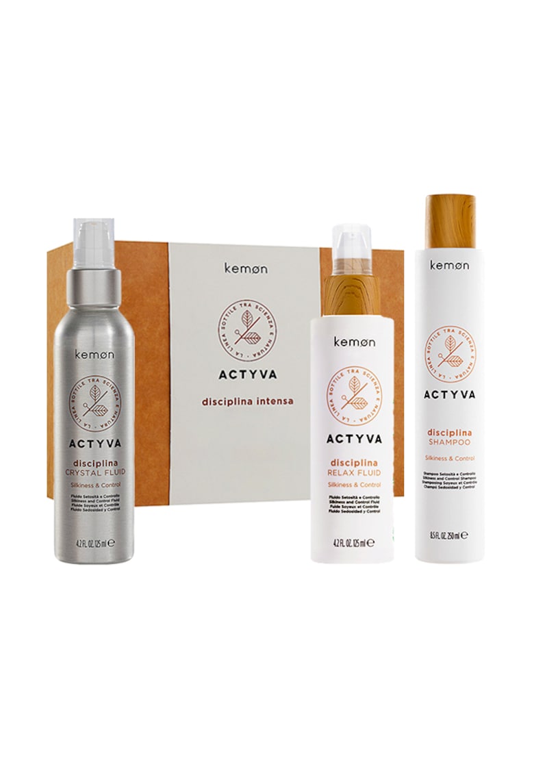 Set de disciplinare  Actyva Disciplina - Sampon 250 ml - Masca 200 ml - Tratament 125 ml