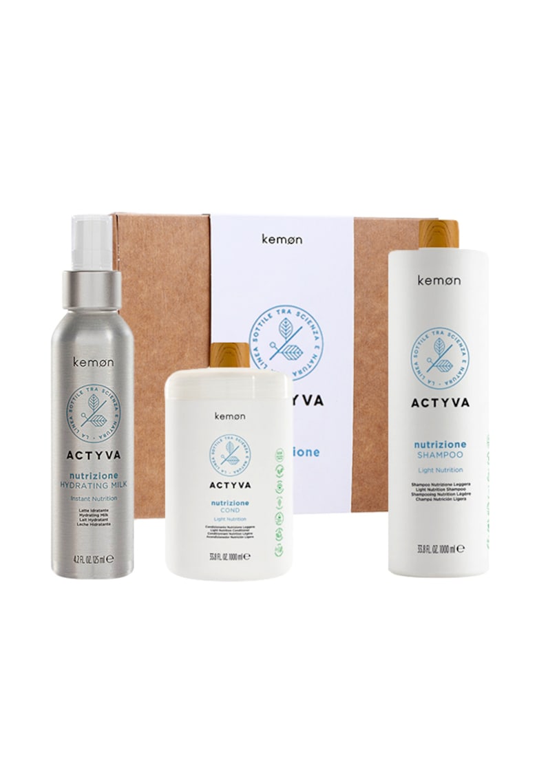 Set de hidratare  Actyva Nutrizione - Sampon 1000 ml - Balsam 1000 ml - Lapte 125 ml