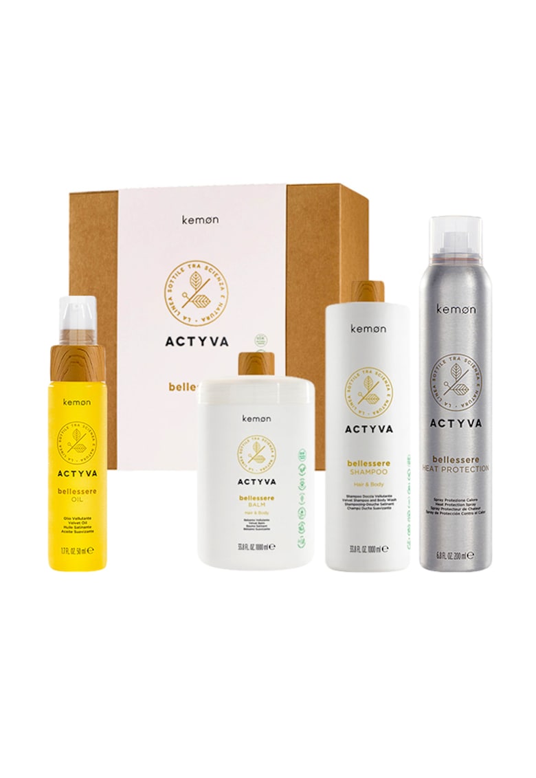 Set Actyva Bellessere - Sampon 1000 ml - Balsam 1000 ml - Ulei 50 ml - Spray 200 ml