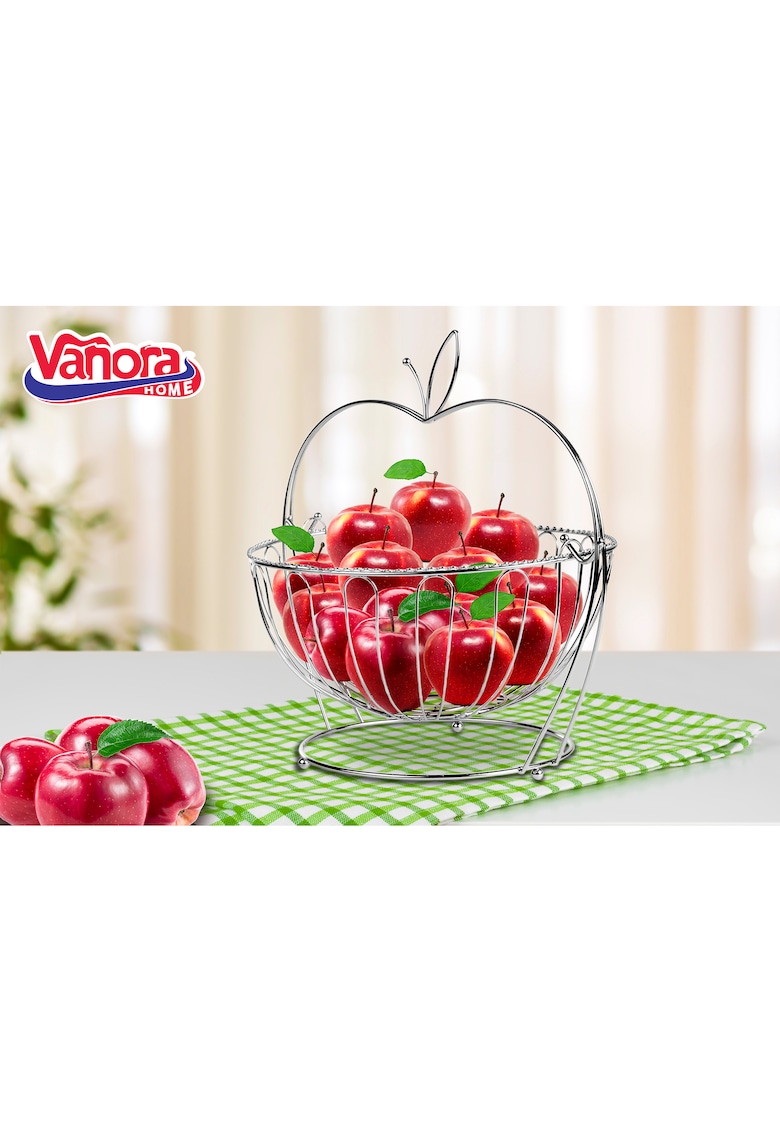 Cos fructe Vanora - Metalic - cu stand - 30x29 cm
