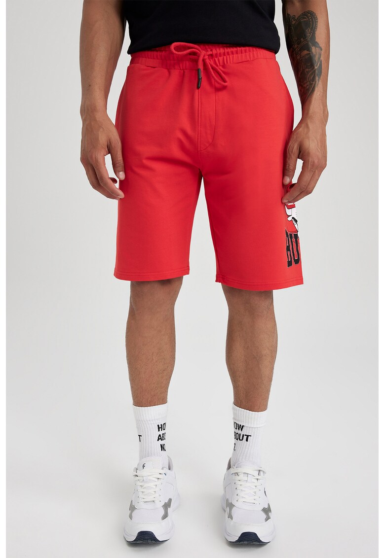 Pantaloni scurti din amestec de bumbac cu imprimeu logo