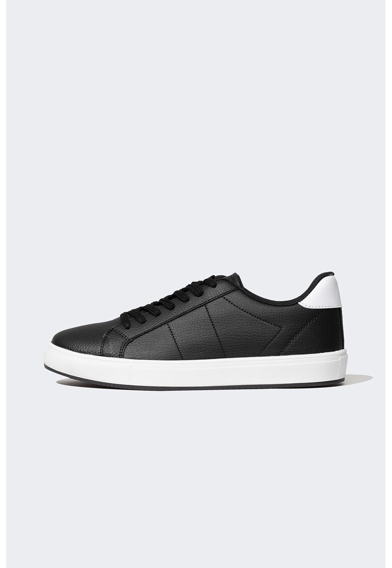 Pantofi sport din piele ecologica cu detalii contrastante