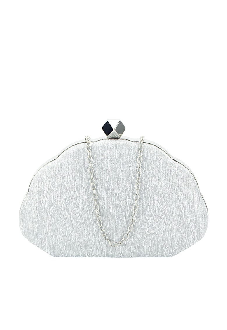 Geanta clutch argintiu cu sclipici BHY-5041 05 12940