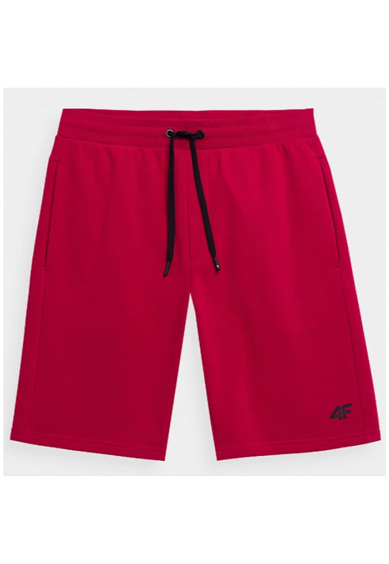 Pantaloni scurti sport pentru barbati - 4FSS23TSHOM156 - Bumbac/Poliester - Rosu