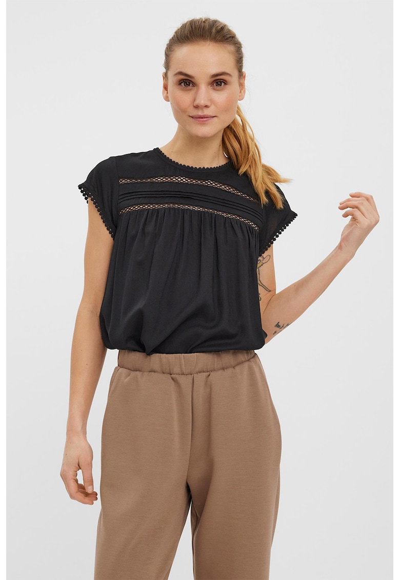 Tricou cu decolteu rotund - Negru