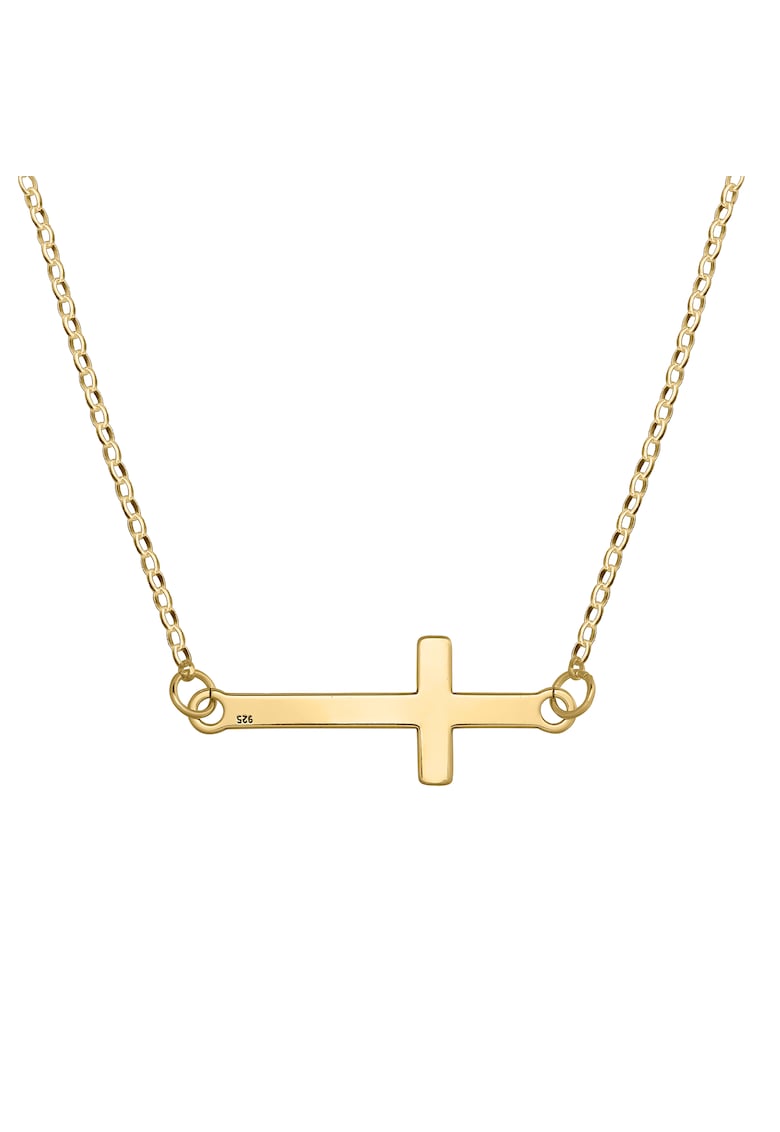 Colier din argint - cruce orizontala - Auriu