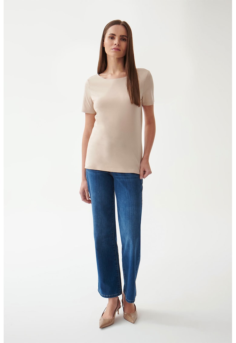 Tricou din amestec de bumbac cu decolteu rotund
