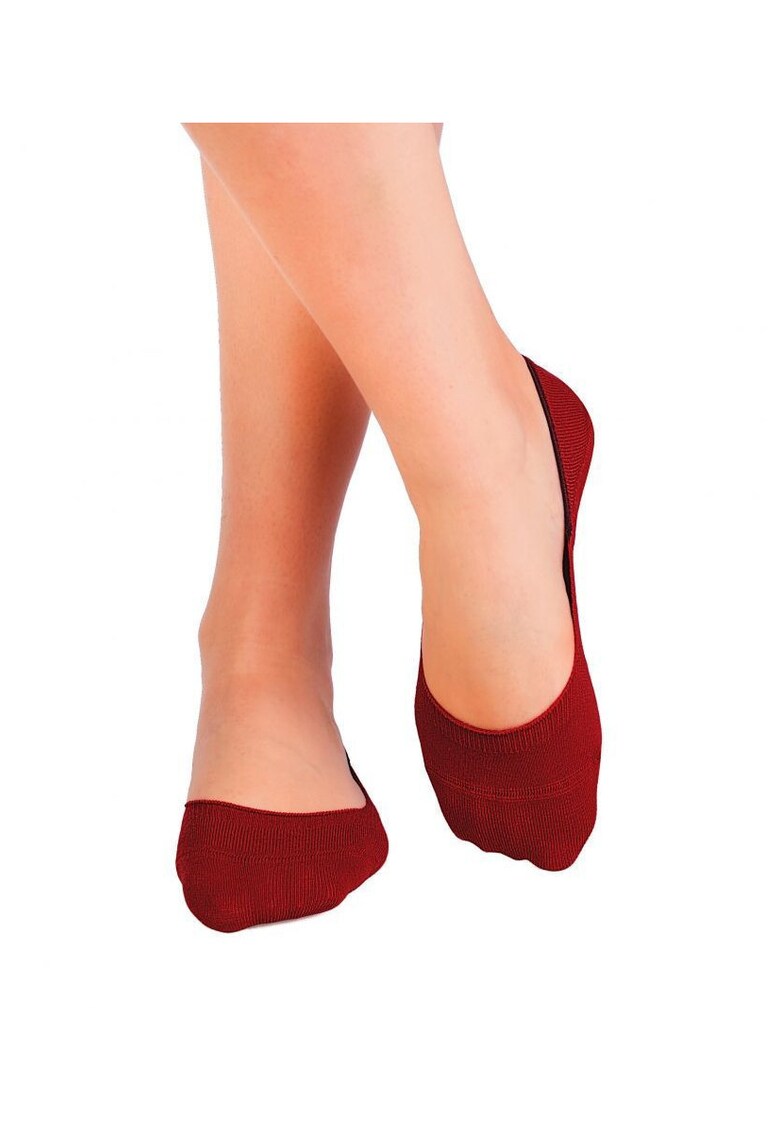 Sosete tip talpici SUPER INVISIBLE ORGANIC SOCKS x2 Bordeaux