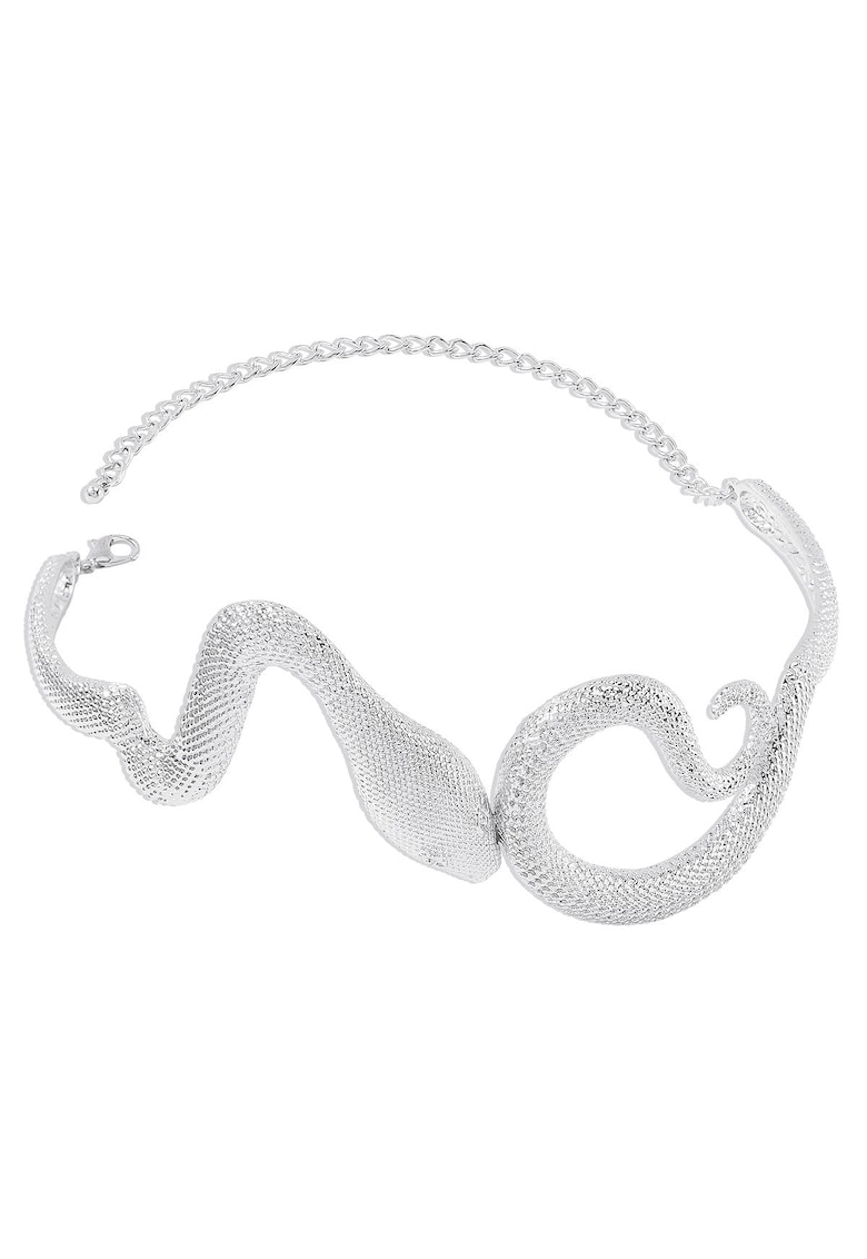 Colier choker - argintiu - forma de sarpe - Ejda C17 -