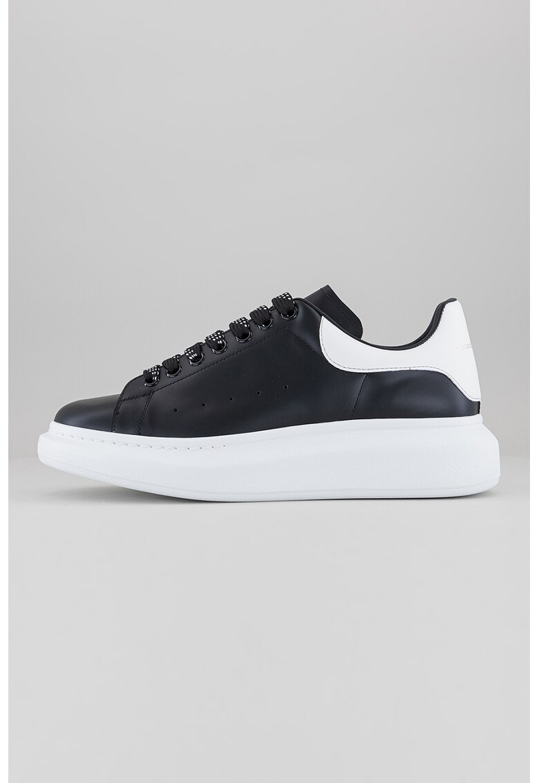 Pantofi sport de piele cu talpa contrastanta