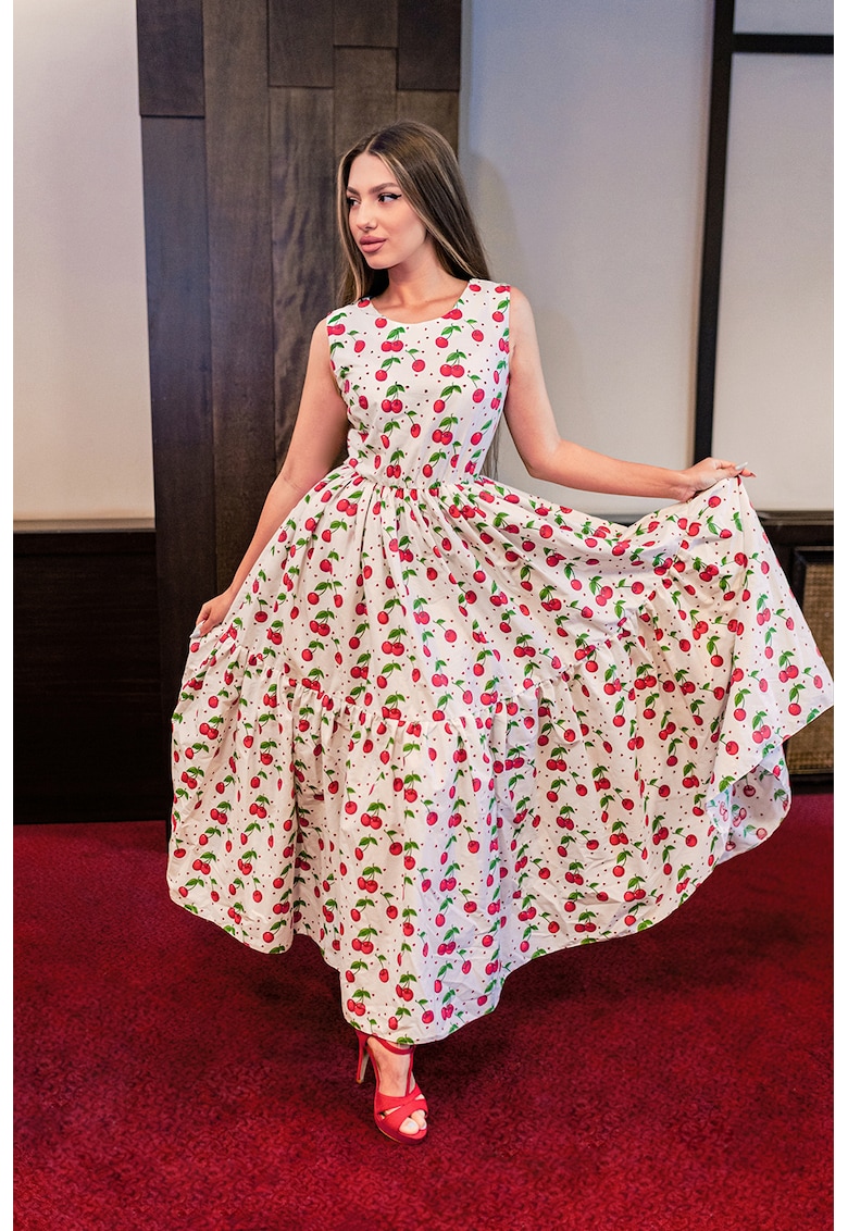 Rochie evazata fara maneci cu buzunare laterale