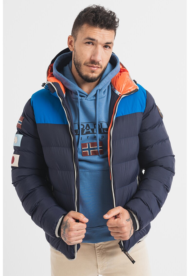 Geaca cu vatelina si gluga Shackleton - Albastru ultramarin/Albastru royal