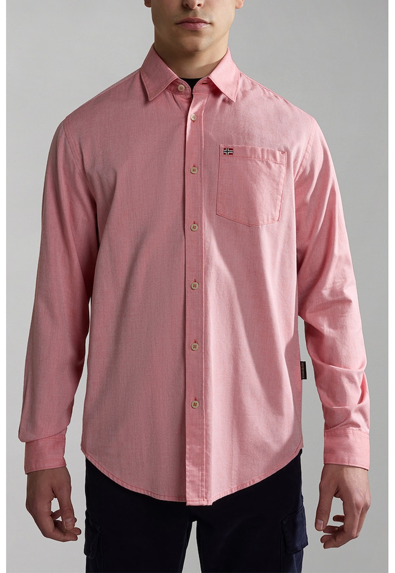 Camasa cu buzunar aplicat pe piept Wilkins - Roz somon