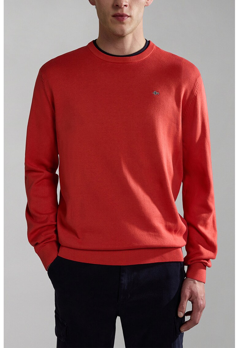 Pulover cu decolteu la baza gatului Droz - Rosu vermillion