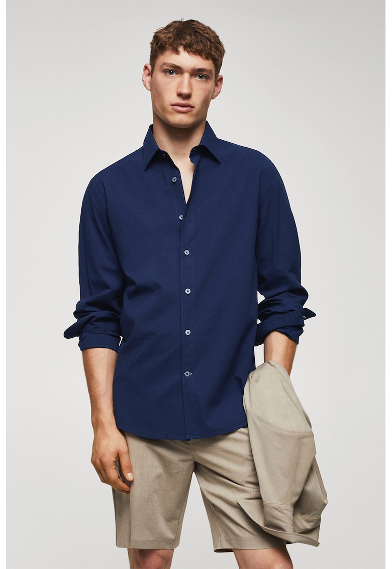 Camasa slim fit din amestec de bumbac
