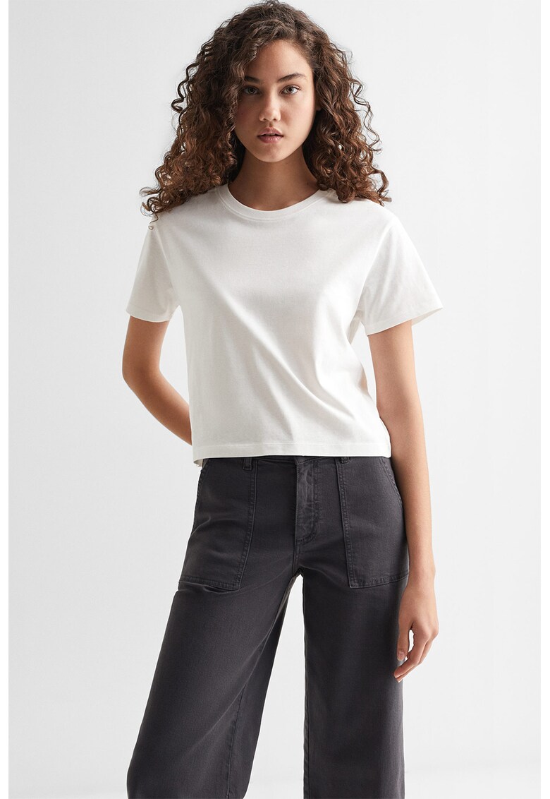 Tricou crop cu imprimeu pe partea din spate Nomade