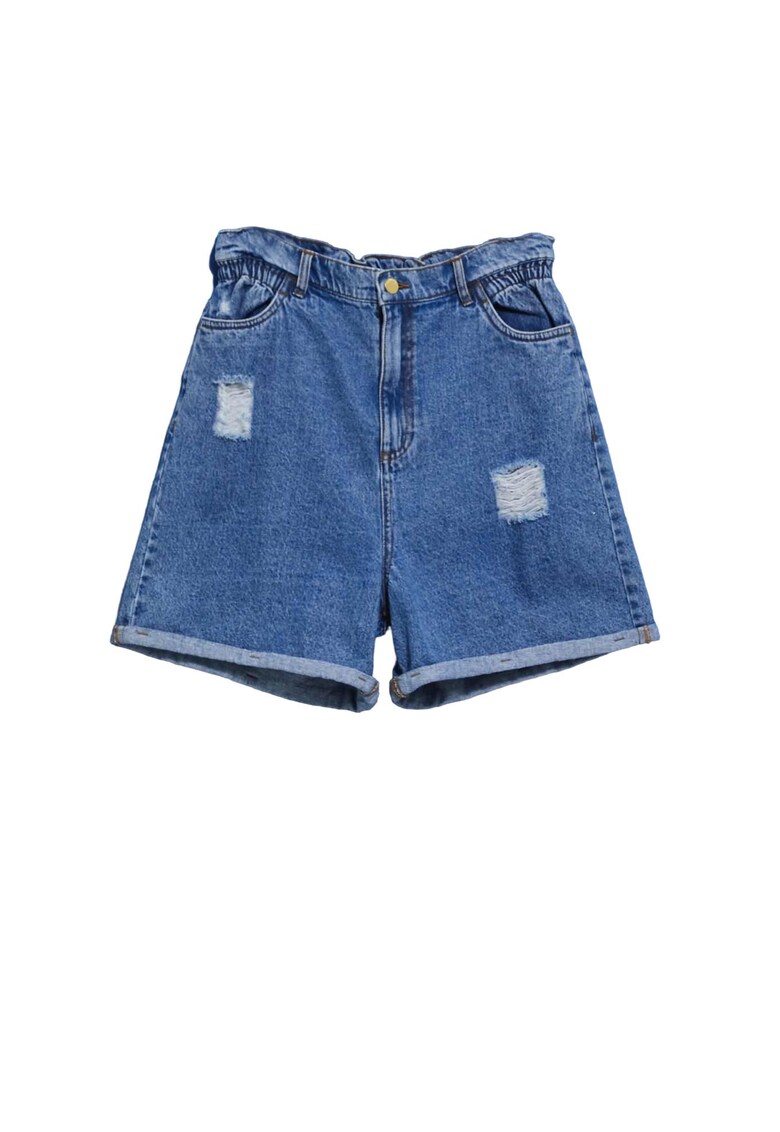 Pantaloni scurti dama - Bumbac - Albastru2