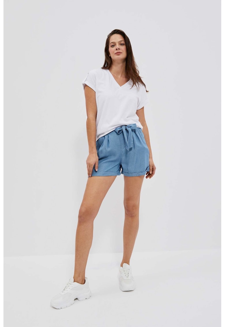 Pantaloni scurti dama - Lyocell - Albastru - Albastru