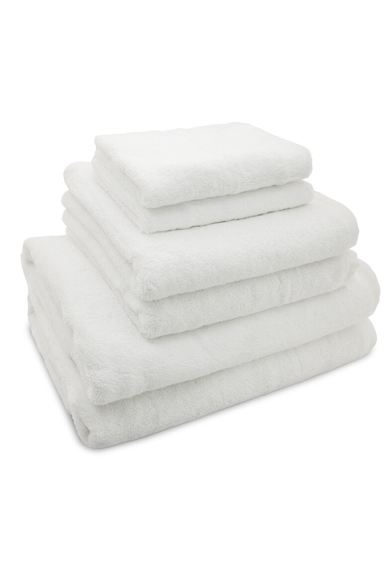 Set 6 prosoape Hotel Supplier - 2x 30x50 cm - 2x 50x90 cm - 2x 70x140 cm - bumbac 100% 680 GSM - alb