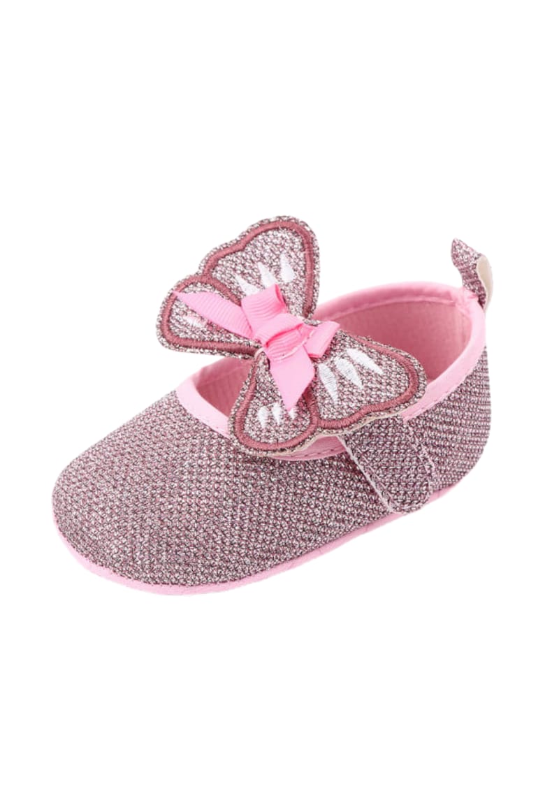 Pantofi Model Fluturas - Elegant - Textil - Fete - Velcro - Roz