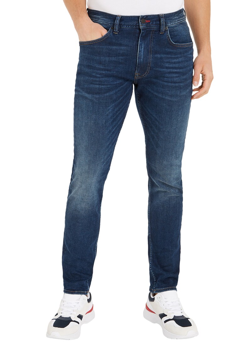 Blugi slim fit cu detalii cu aspect decolorat