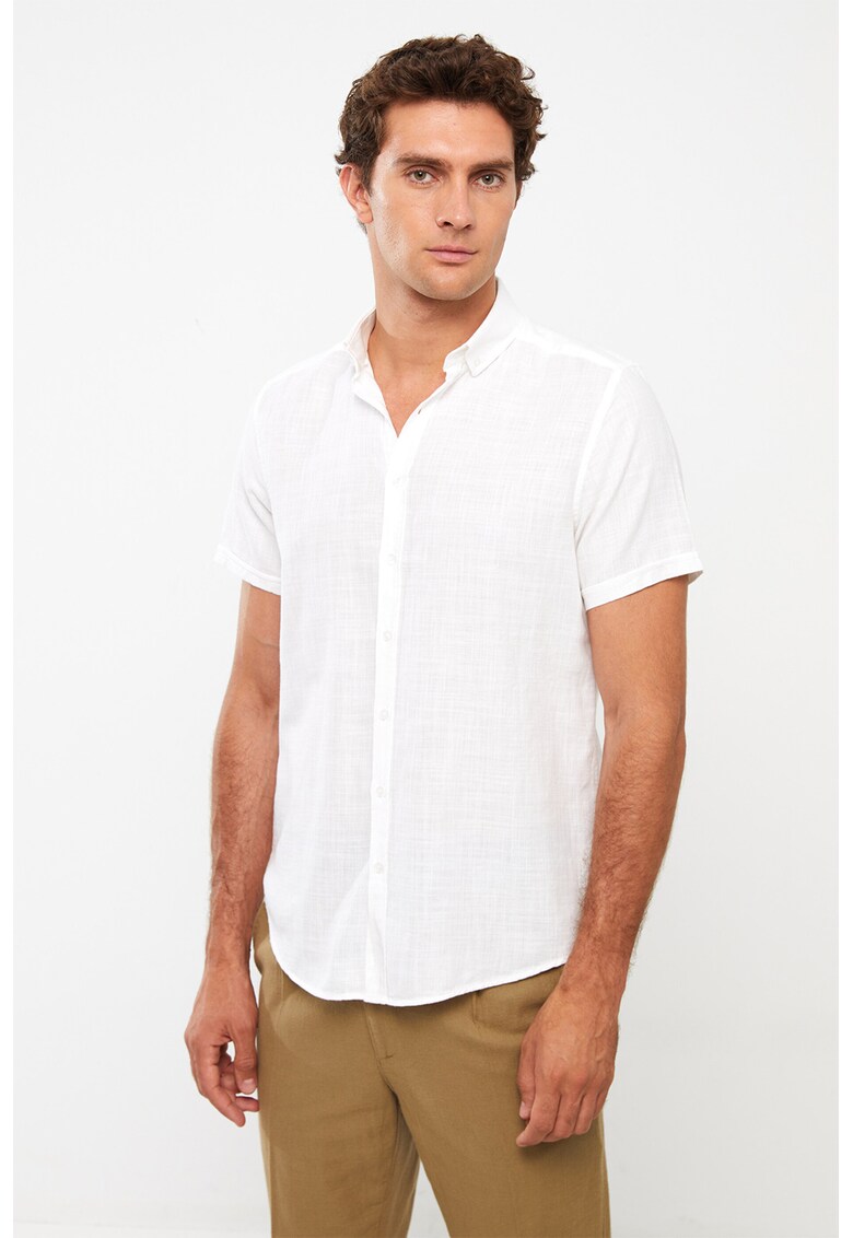 Camasa slim fit cu guler Oxford
