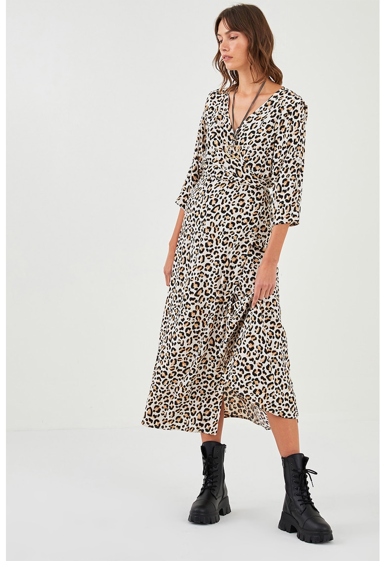 Rochie din viscoza maxi cu animal print