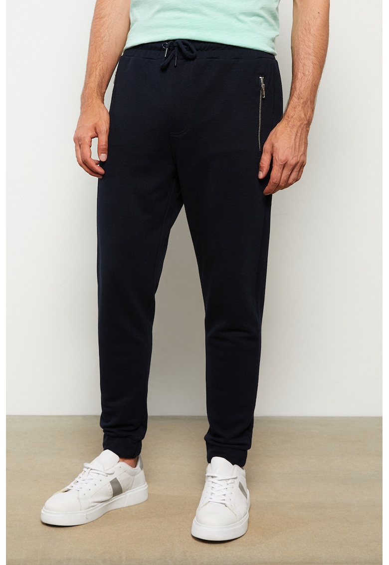 Pantaloni de trening slim fit cu buzunare cu fermoar