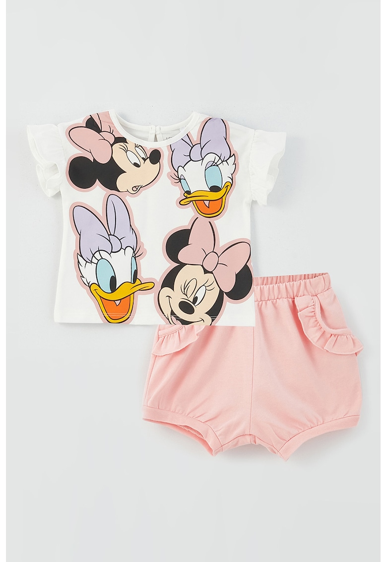 Set de tricou cu imprimeu si pantaloni scurti - 2 piese