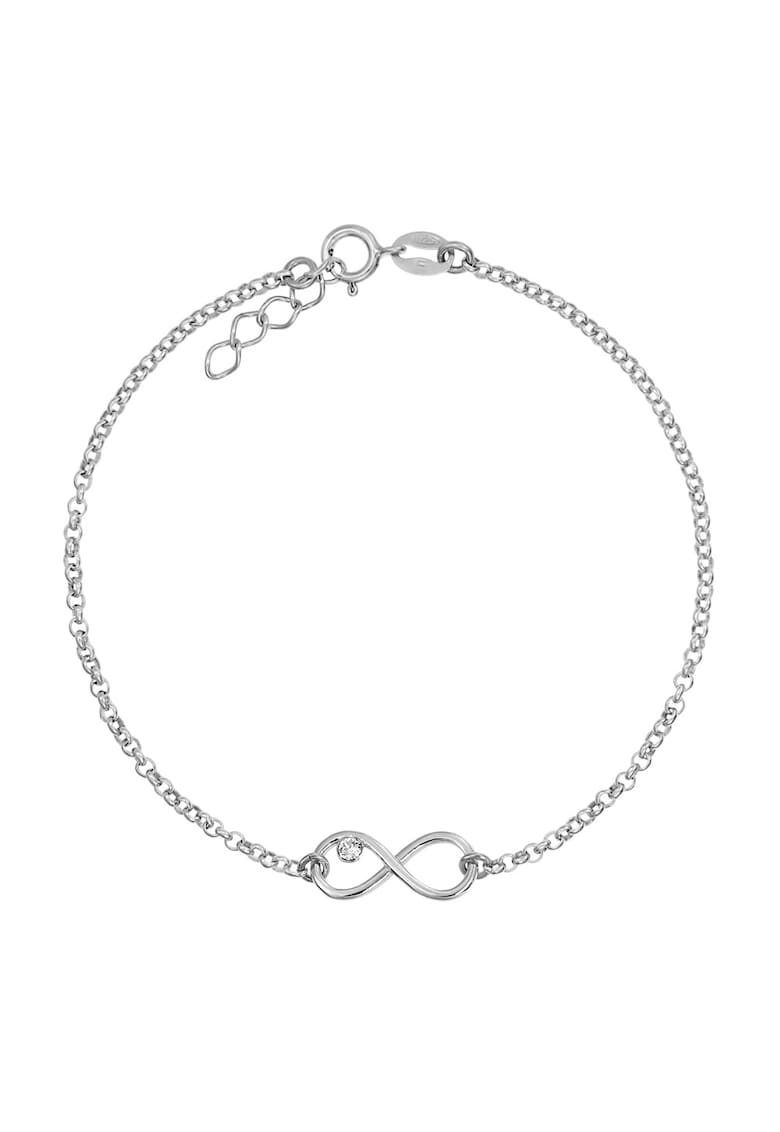 Bratara Argint 925 placat cu rodiu si charm Infinit cu Cristale Swarovski® Crystal Clear