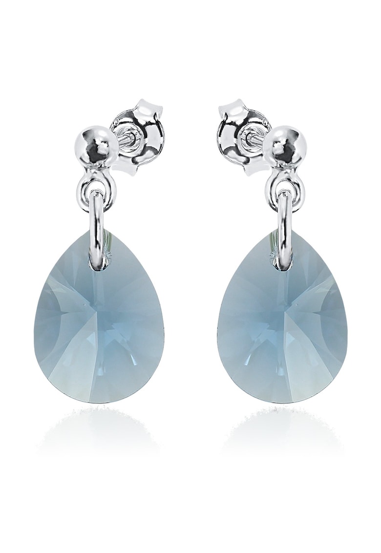 Cercei Argint 925 placat cu rodiu cu cristale Swarovski® Minipear 12mm Surub 2