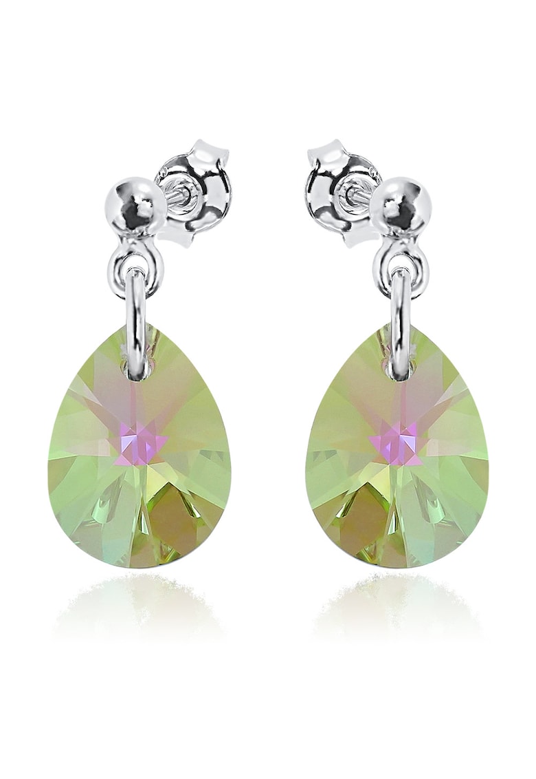 Cercei Argint 925 placat cu rodiu cu cristale Swarovski® Minipear 12mm Surub 2