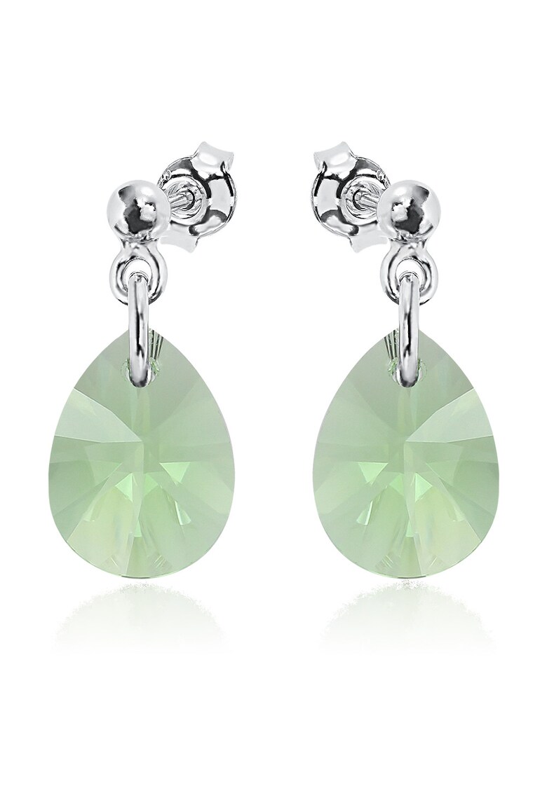 Cercei Argint 925 placat cu rodiu cu cristale Swarovski® Minipear 12mm Surub 2