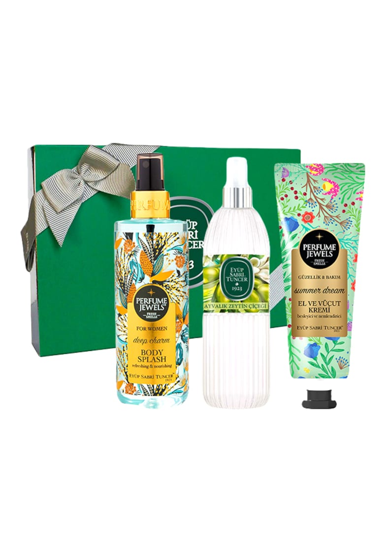 Set Eyup Sabri Tuncer - Apa de Colonie 68° Ayvalik Olive Blossom 150 ml - Crema De Maini Si De Corp Summer Dream 50 ml - Spray de Corp Deep Charm 250 ml