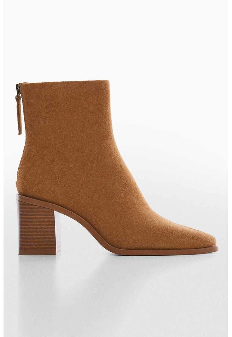 Botine de piele intoarsa cu fermoar Gloria