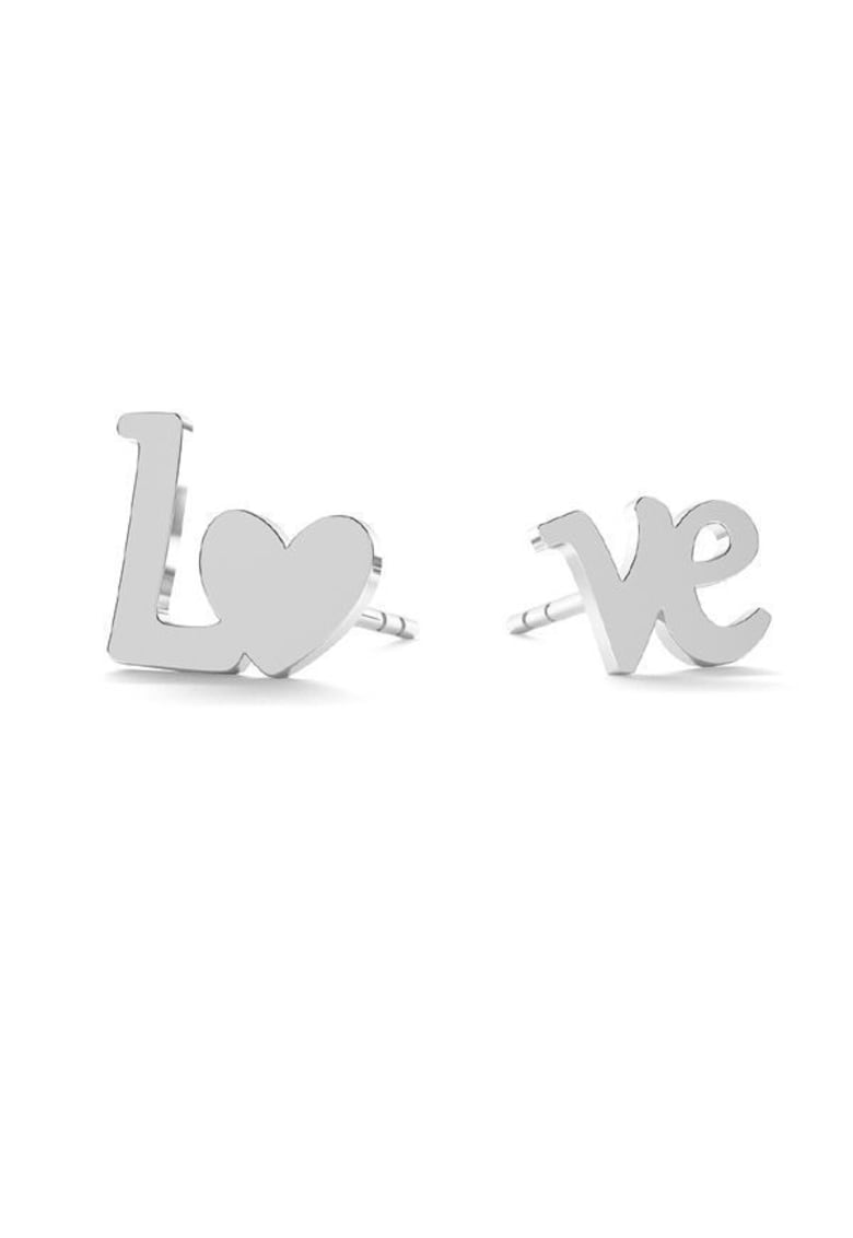 Cercei LOVE din Argint 925 - inchizatoare fluturas - tip surub Cercei LOVE din Argint 925 - inchizatoare fluturas - tip surub