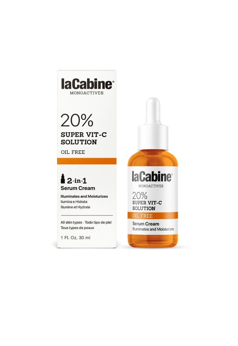 Ser crema facial antioxidant si iluminator cu 20 % Vitamina C - 2 in 1 Serum Cream - 30 ml