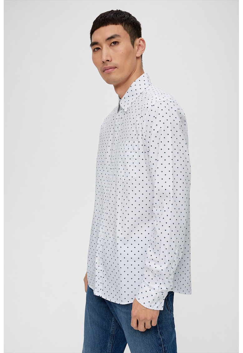 Camasa slim fit cu buzunar pe piept