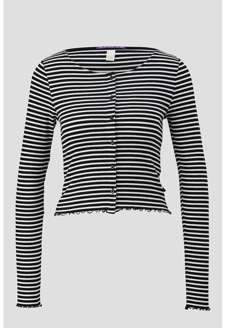 Cardigan cu nasturi si model in dungi