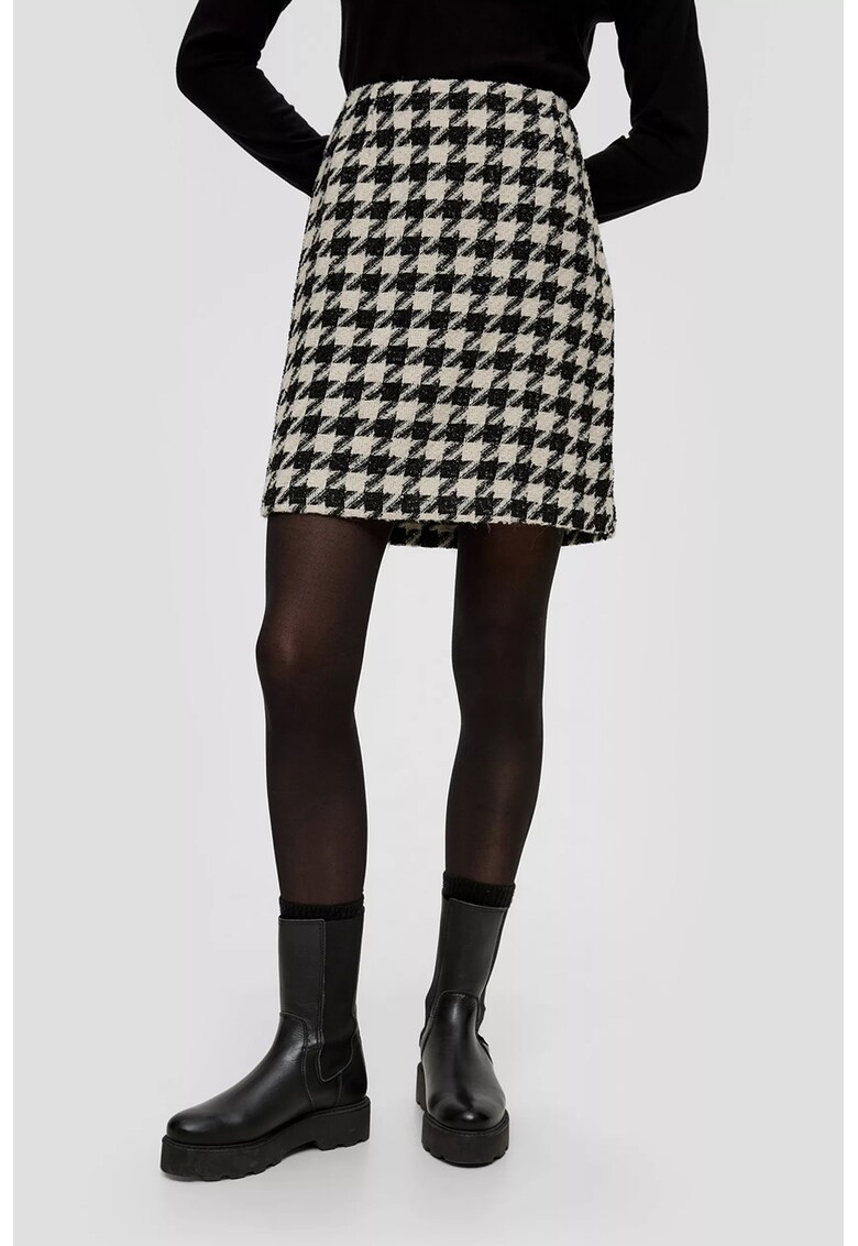 Fusta din tuid cu model houndstooth