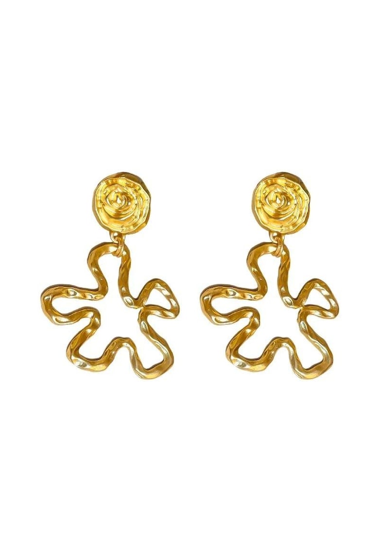 Cercei aurii - cu clips - forma de floare - Elbo C4 -