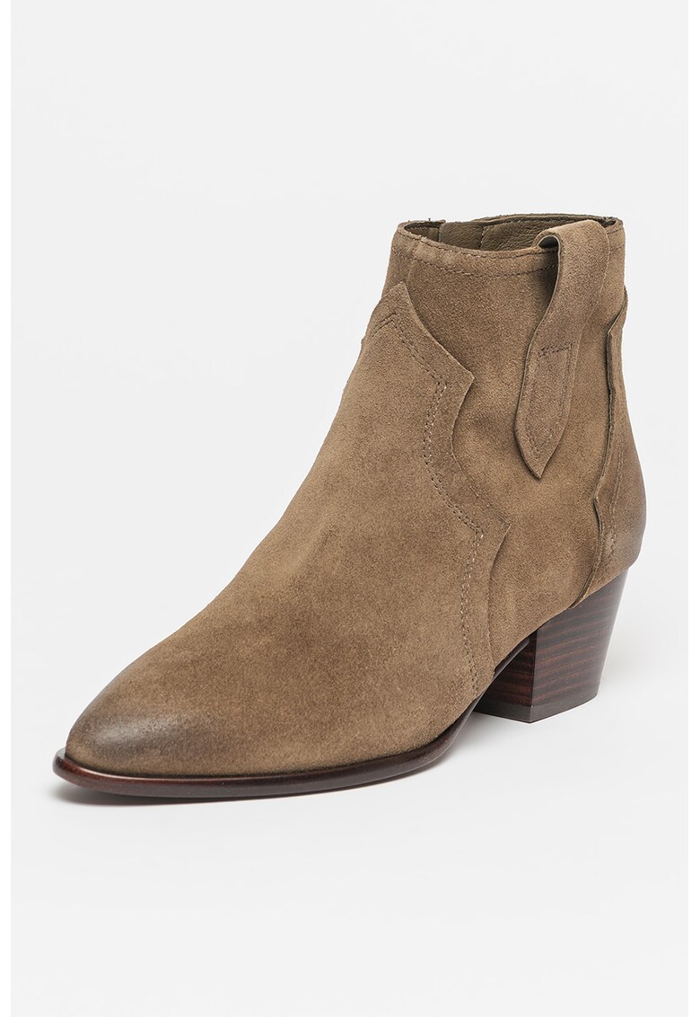 Botine cowboy de piele intoarsa Hurricane